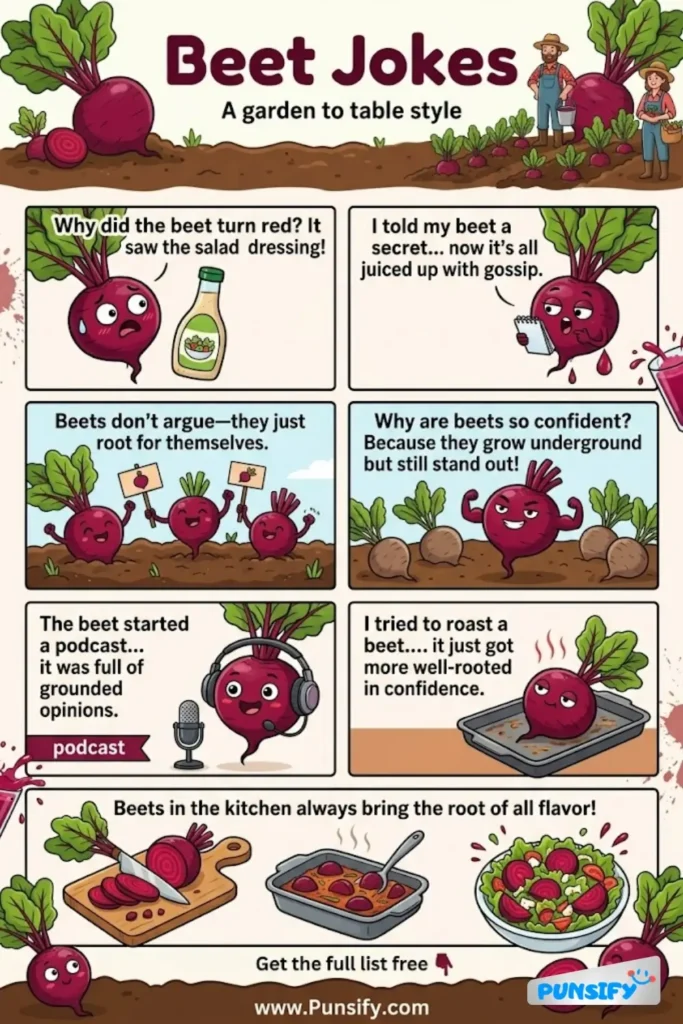 189+ Hilarious Beet Jokes & Puns That Will Root for Your Laughs and Make You Grin!