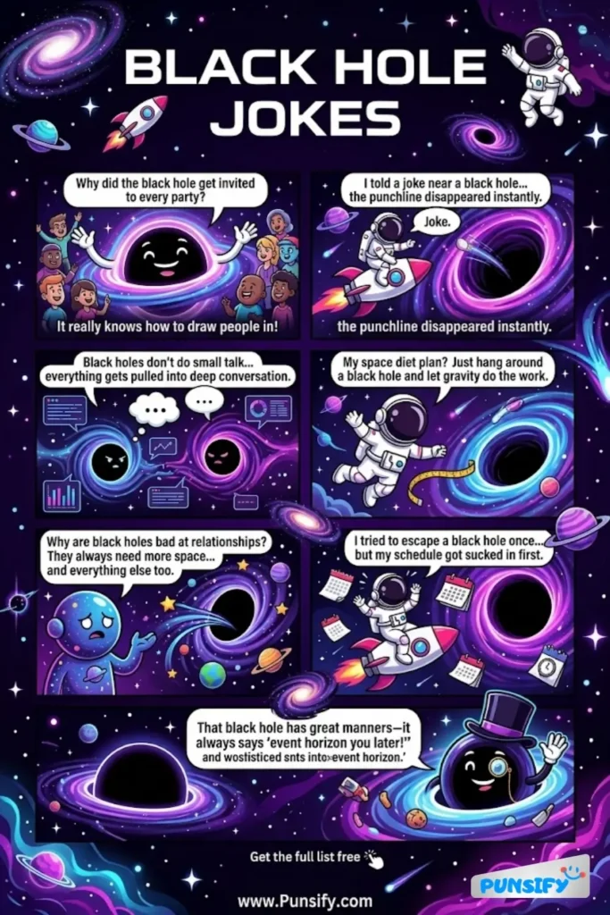 185+ Hilarious Black Hole Jokes & Puns That Will Pull You into a Laughing Spiral