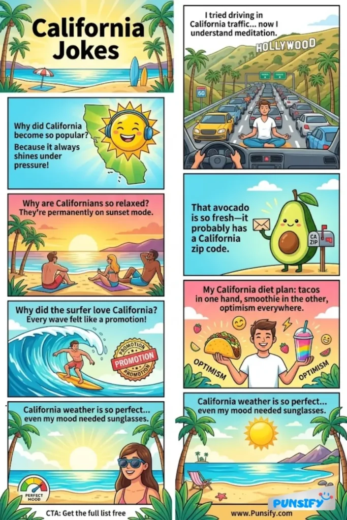 179+ Hilarious California Jokes & Puns That Will Make You Go Bananas in the Sun!