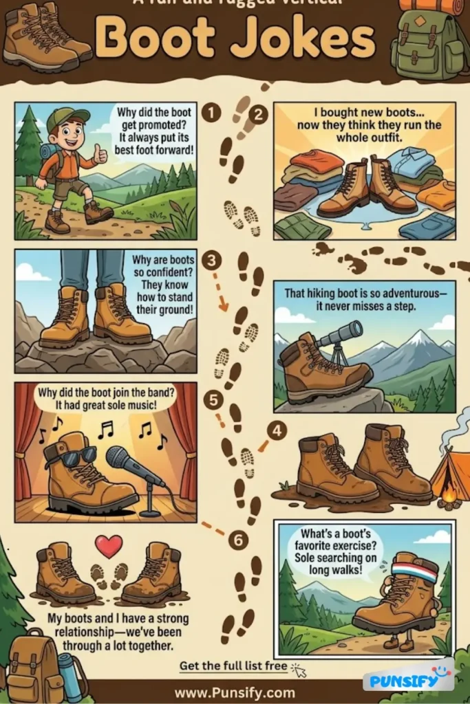 183+ Hilarious Boot Jokes & Puns to Kick Up Your Laughs and Tread Lightly on Fun