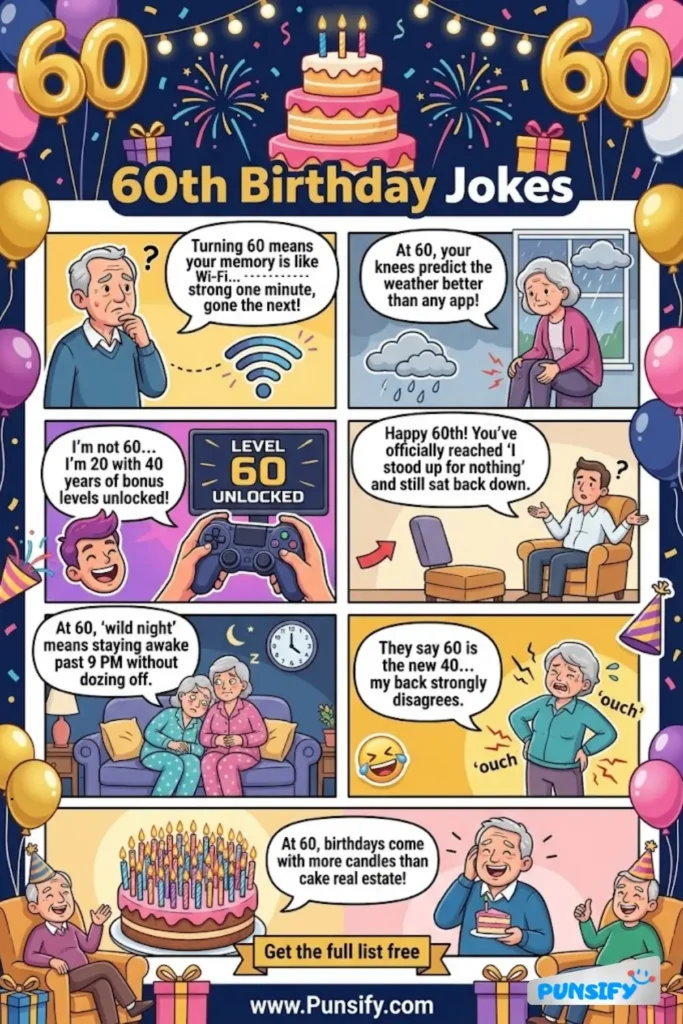 175+ Hilarious 60th Birthday Jokes to Make You Feel Young at Heart and Belly Laughs