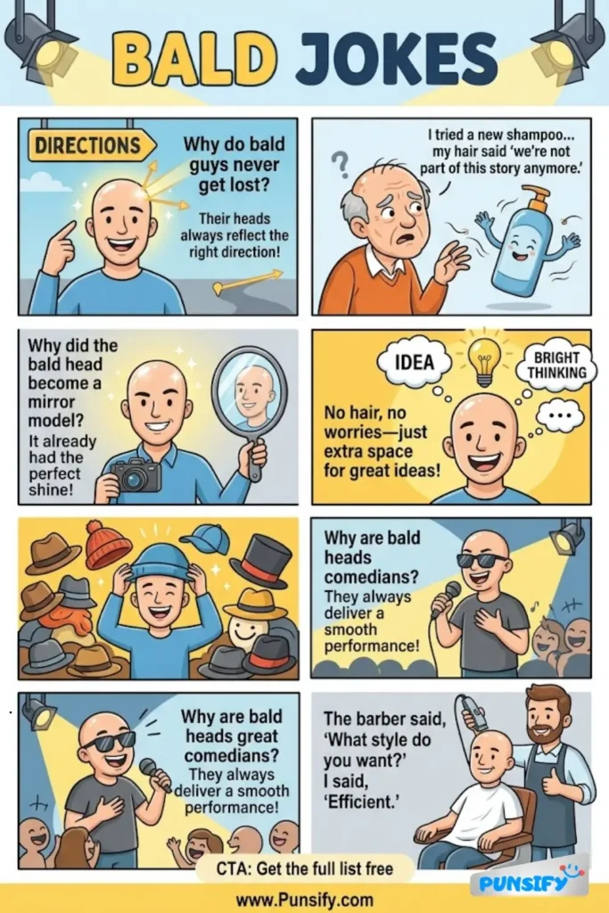 157+ Hilarious Bald Jokes & Puns That Are Hair-Lariously Good for a Laugh!