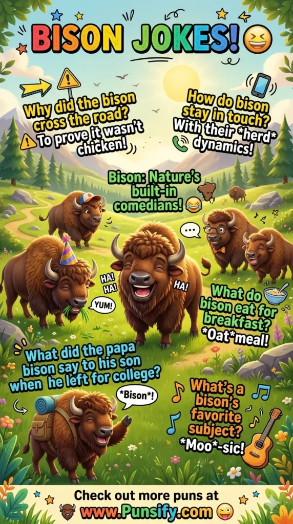 165+ Rib-Tickling Bison Jokes and Puns That Will Have You Moo-ving with Laughter