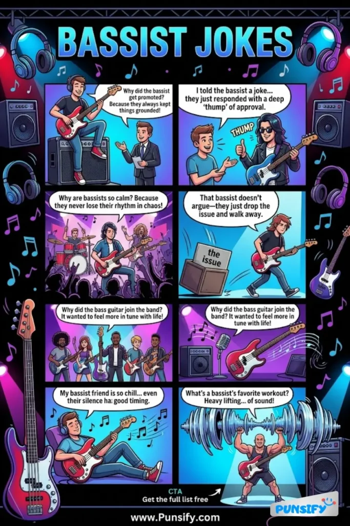 169+ Hilarious Bassist Jokes & Puns That Will Make You String Along with Laughter