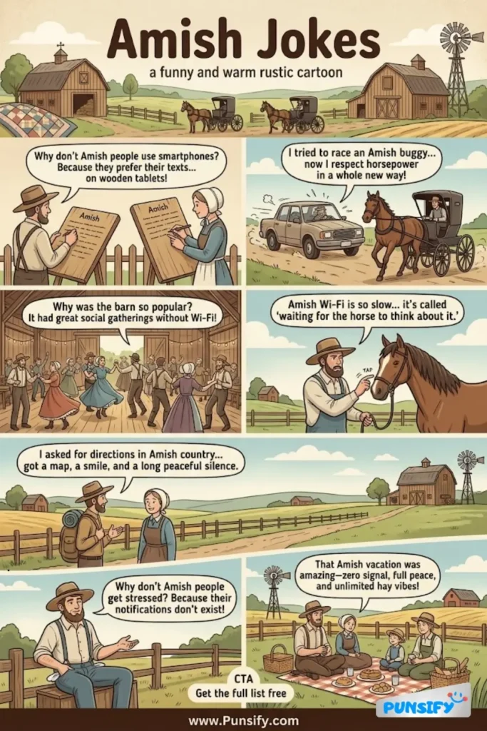 157+ Hilarious Amish Jokes & Puns That Will Have You Rolling in the Hay Laughing