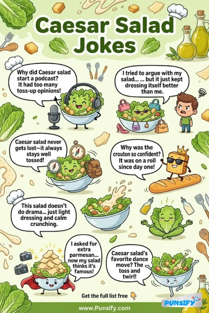 165+ Lettuce Laugh with Caesar Salad Jokes and Puns that Toss You in Stitches
