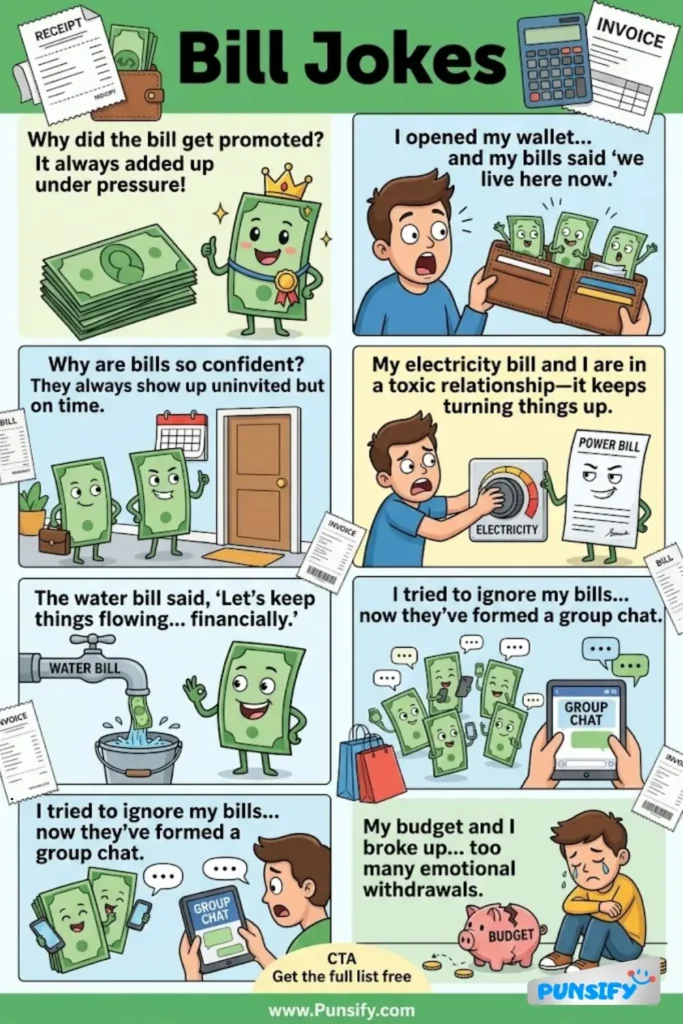 159+ Hilarious Bill Jokes & Puns That Will Make Your Wallet Chuckle and Change!