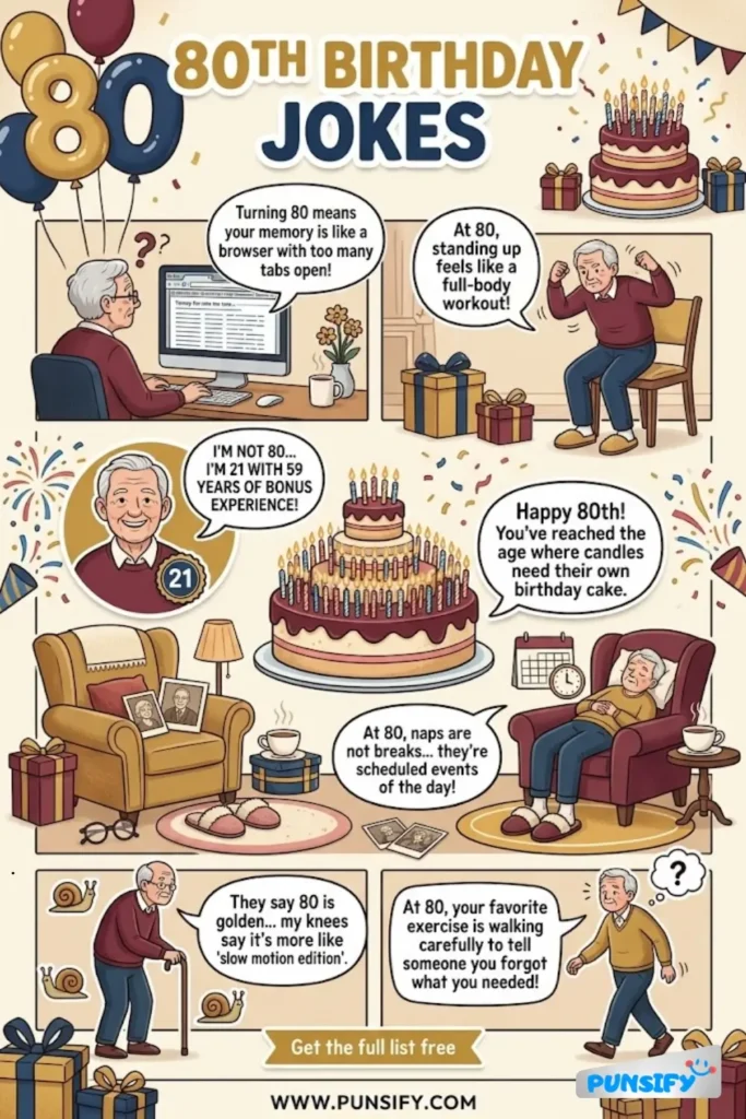 167+ Hilarious 80th Birthday Jokes That'll Make You Laugh Out Loud and Age Gracefully