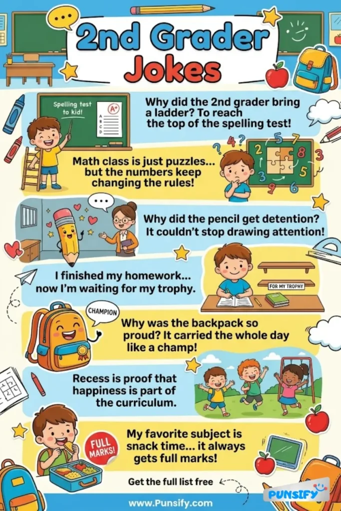 169+ Hilarious Giggles Galore in 2nd Grader Jokes & Puns That Crack You Up