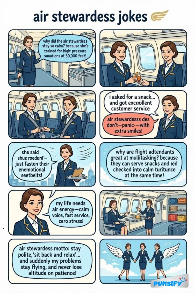 167+ Hilarious Air Stewardess Jokes & Puns That Will Take You to Cloud Nine