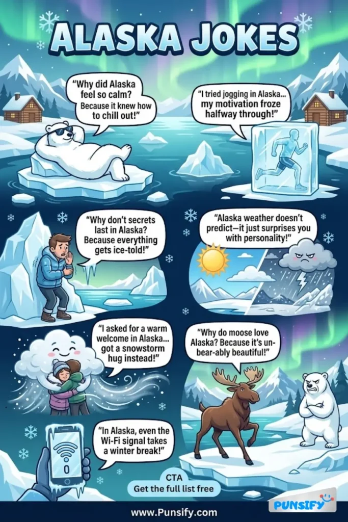 159+ Hilarious Alaska Jokes & Puns to Freeze Your Sides with Laughter and Fun