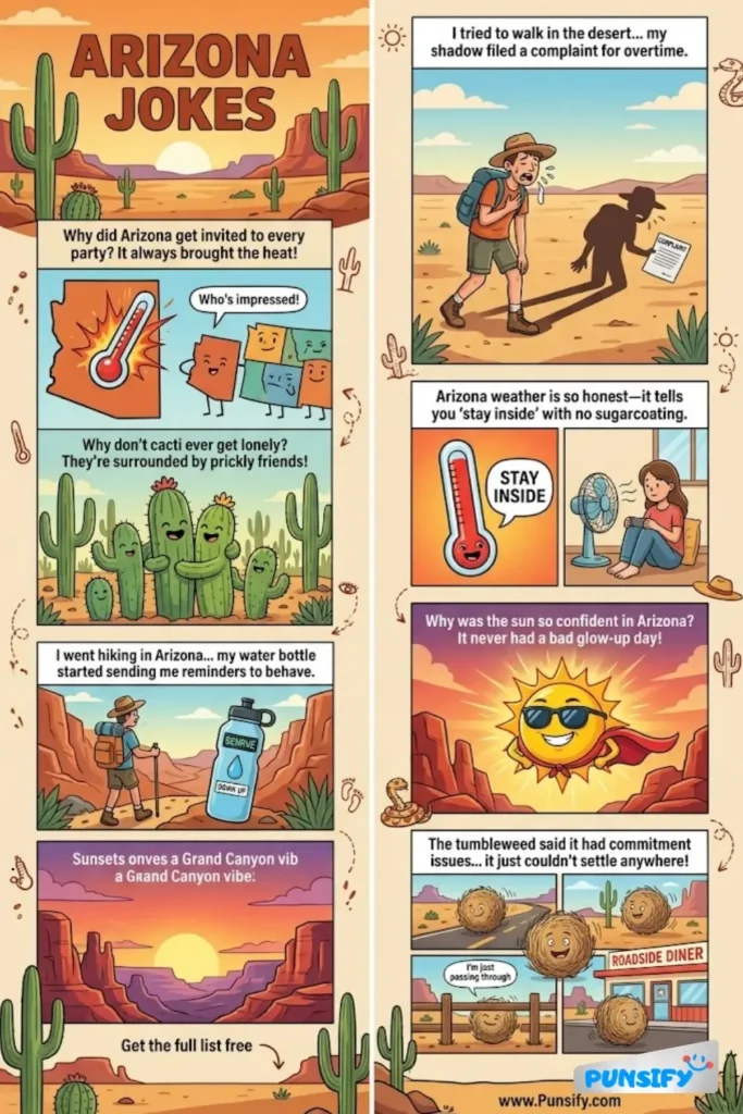 189+ Hilarious Arizona Jokes & Puns That Will Leave You Saguaro-ing with Laughter