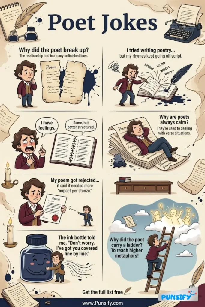 187+ Hilarious Poet Jokes & Puns That Will Make You Chuckle and Rhyme