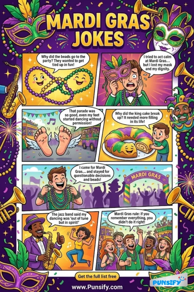 173+ Hilarious Mardi Gras Jokes & Puns for Laughter and Festive Fun