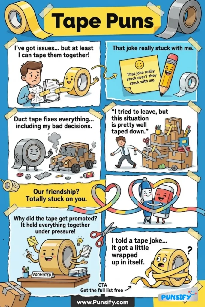 167+ Hilarious Tape Puns & Jokes That Stick with You for Endless Laughs