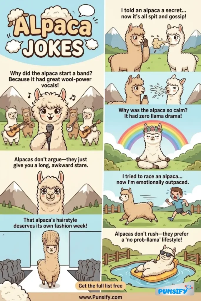 187+ Hilarious Alpaca Jokes & Puns That Will Make You Llama Laugh Out Loud!