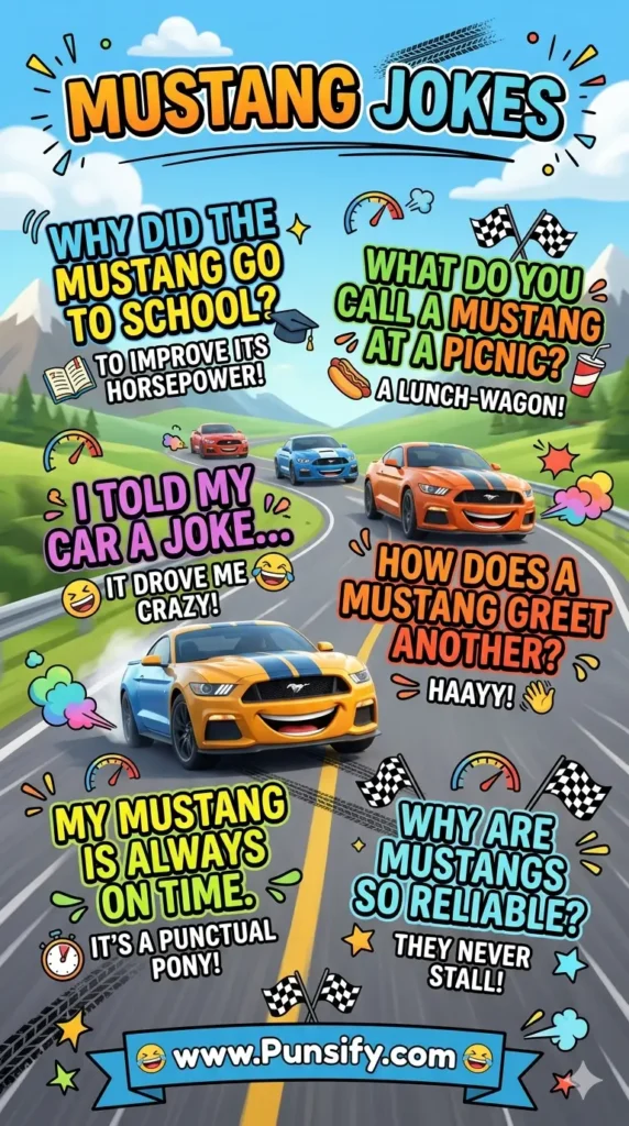 Galloping Giggles with 139+ Mustang Jokes That'll Rev Up Your Day!