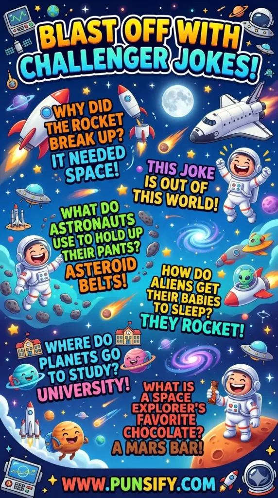 163+ Punbelievable Challenger Jokes That Will Have You Laughing in Puns!