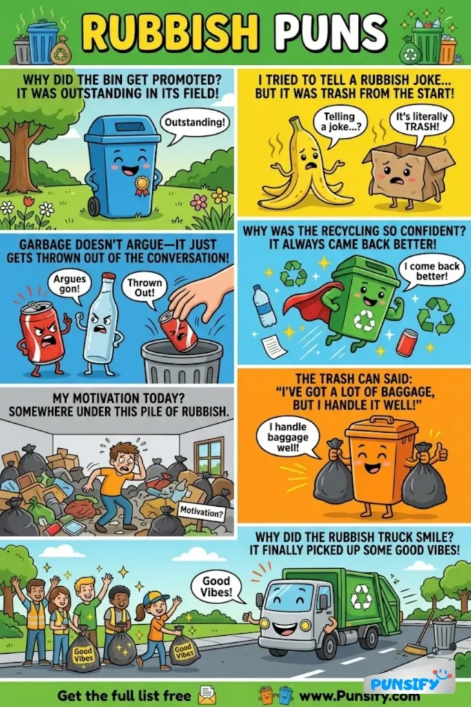 179+ Hilarious Rubbish Puns & Jokes That Will Make You Laugh and Groan