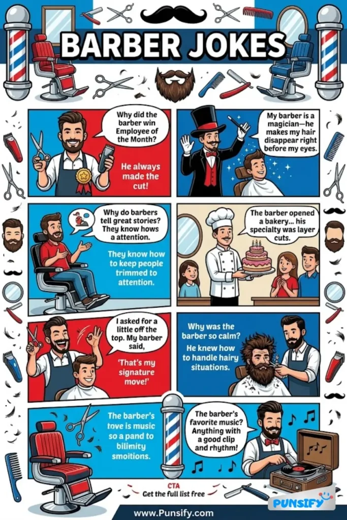 175+ Hilarious Barber Jokes & Puns That'll Snip Your Sides with Laughter