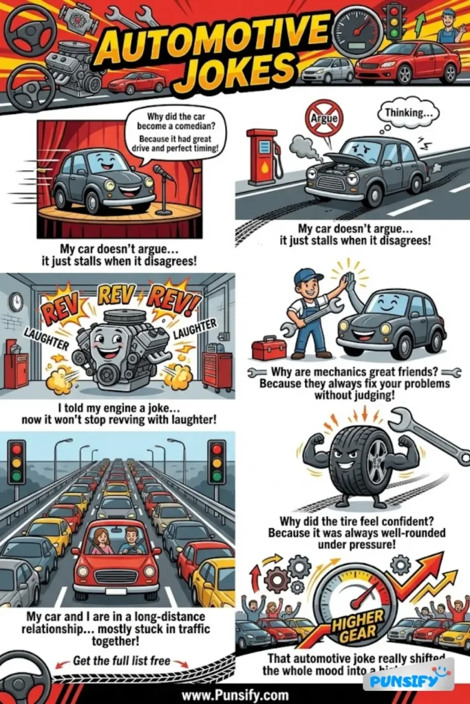 175+ Hilarious Automotive Jokes & Puns That Drive You to Laughter Lane!