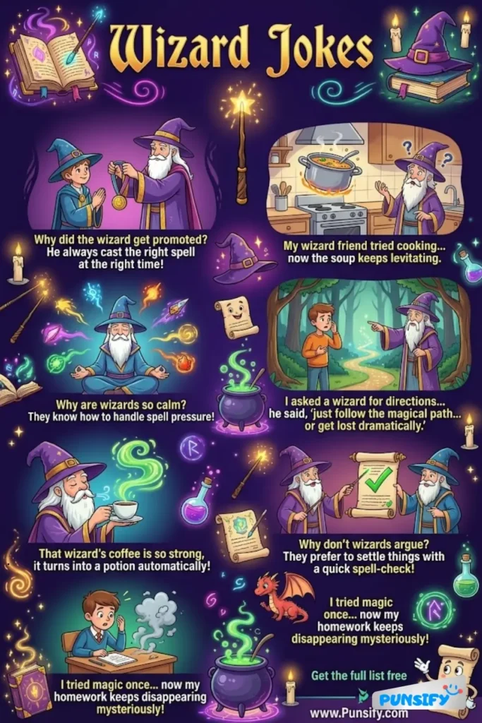 167+ Hilarious Wizard Jokes & Puns to Enchant Your Friends and Spark Laughter