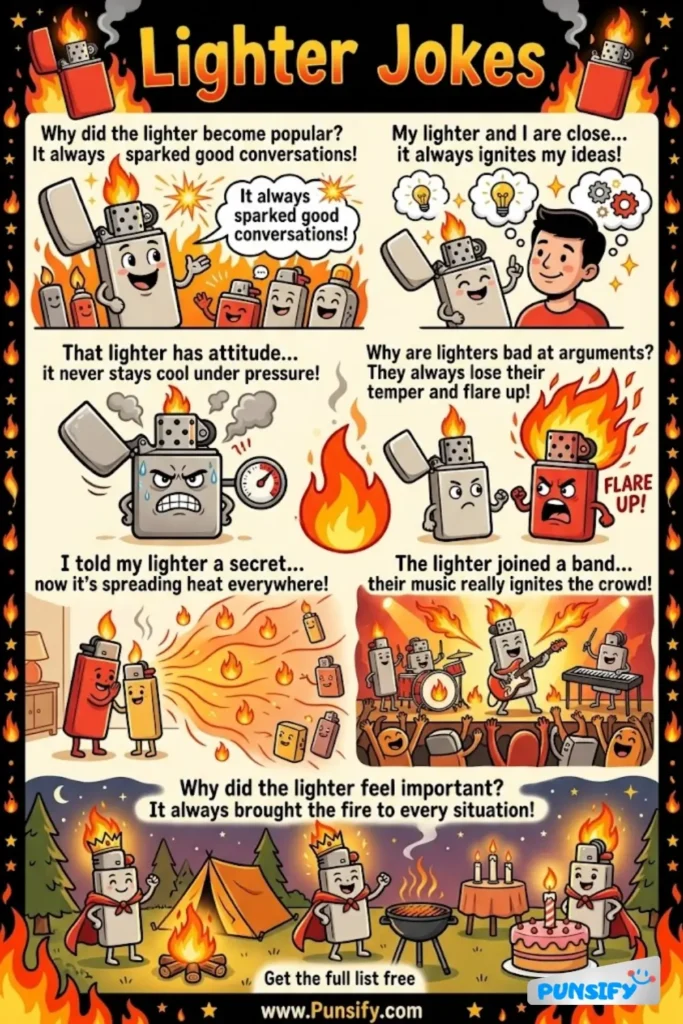 173+ Hilarious Lighter Jokes & Puns to Brighten Your Day with Fun and Laughter