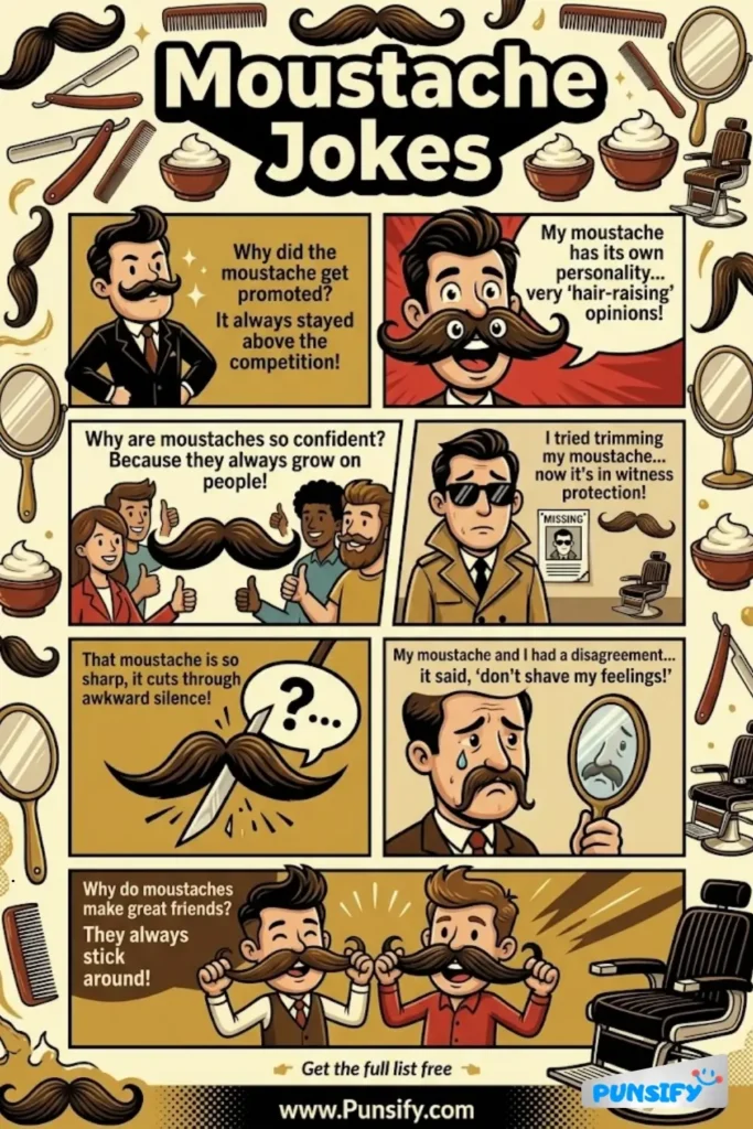 159+ Hilarious Moustache Jokes & Puns for a Laugh-Out-Loud Good Time