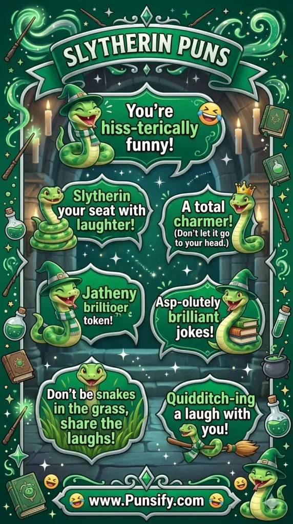 169+ Hilarious Slytherin Puns for Witty Wizards and Crafty Creatures