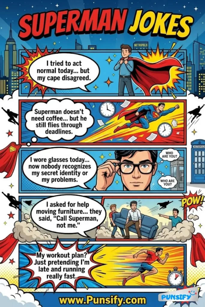 Up, Up, and Away with 139+ Superman Jokes and Puns That Will Lift Your Spirits