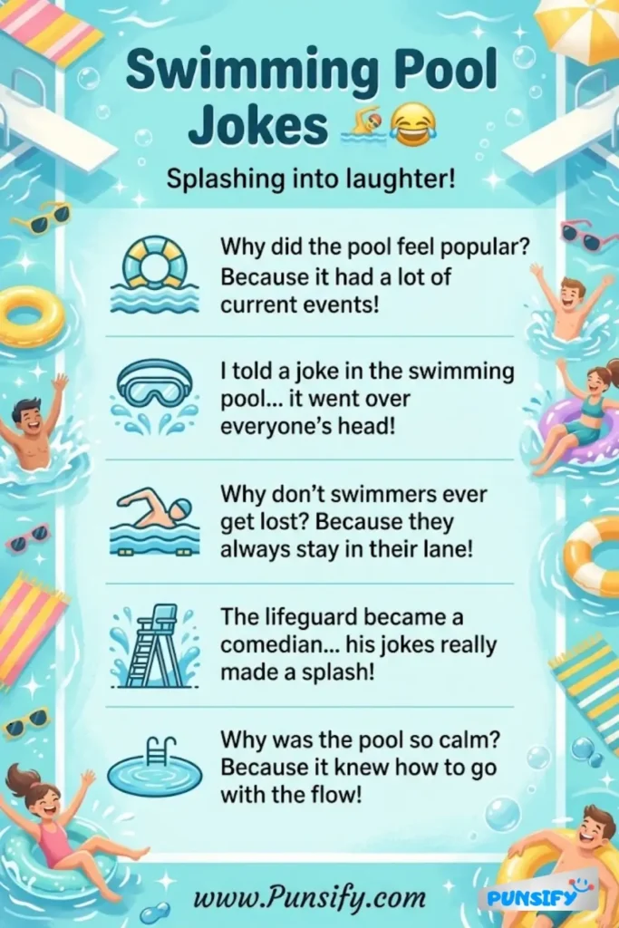 175+ Splash-tacular Swimming Pool Jokes and Puns That Make Waves of Laughter