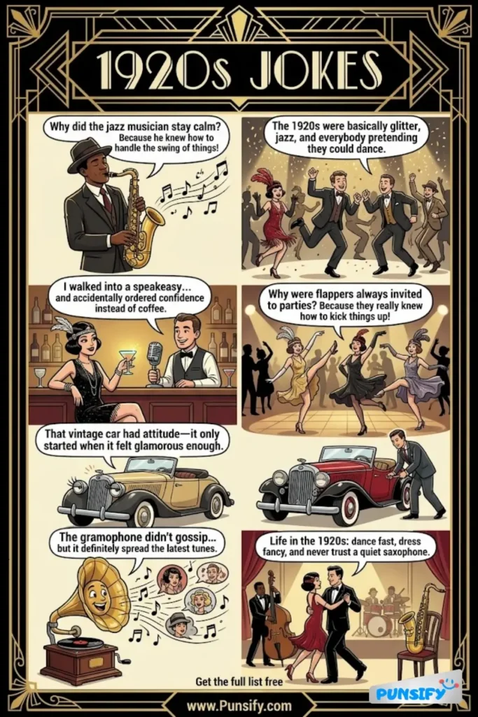 163+ Hilarious Jokes & Puns from the 1920s That Will Make You Roar with Laughter!