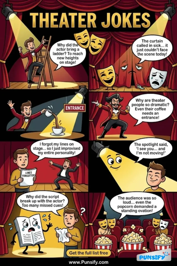Curtain Call for Laughs: 145+ Hilarious Theater Jokes & Puns to Tickle Your Funny Bone