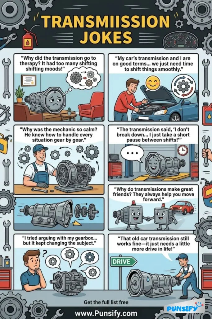 Rev Your Laughter Engine with Transmission Jokes & Puns 187+ Guaranteed Fun!