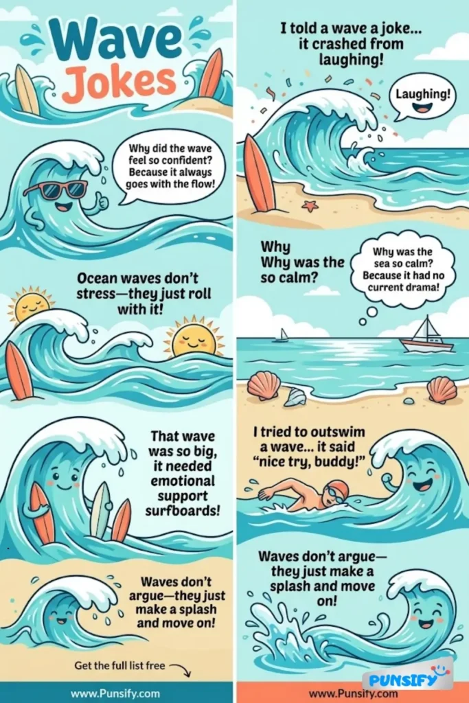 167+ Hilarious Wave Jokes & Puns That Make a Splash of Laughter for Everyone