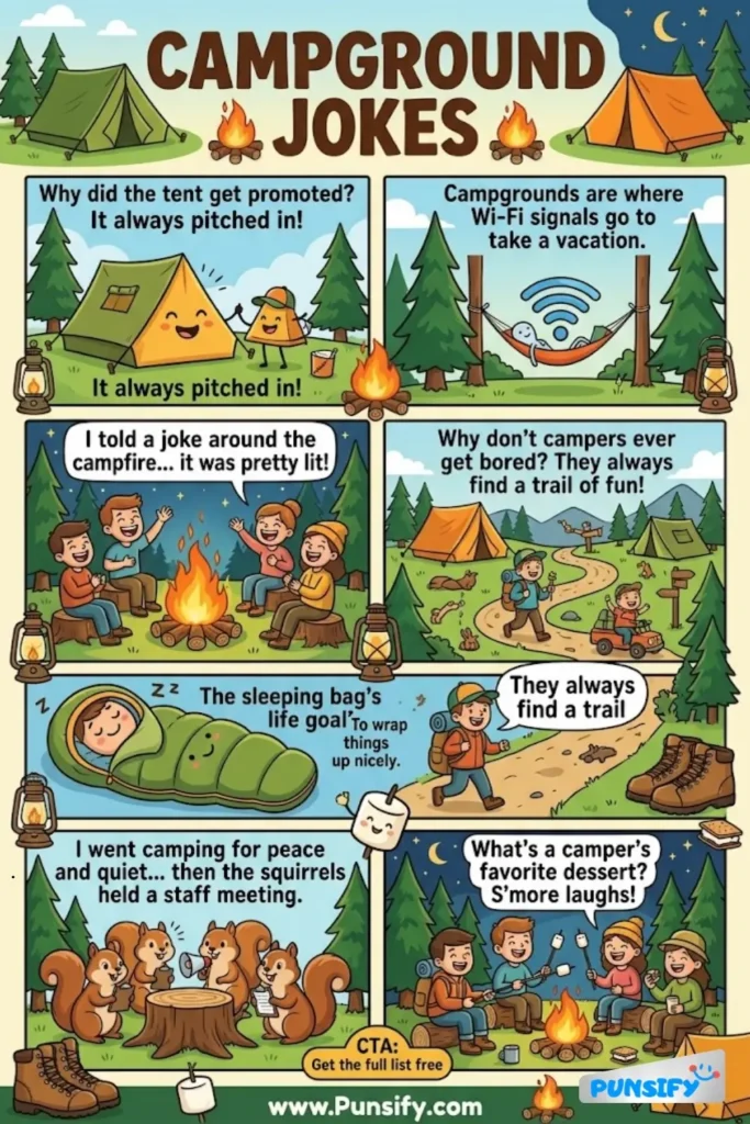 163+ Hilarious Campground Jokes and Puns to Tents Your Funny Bone!