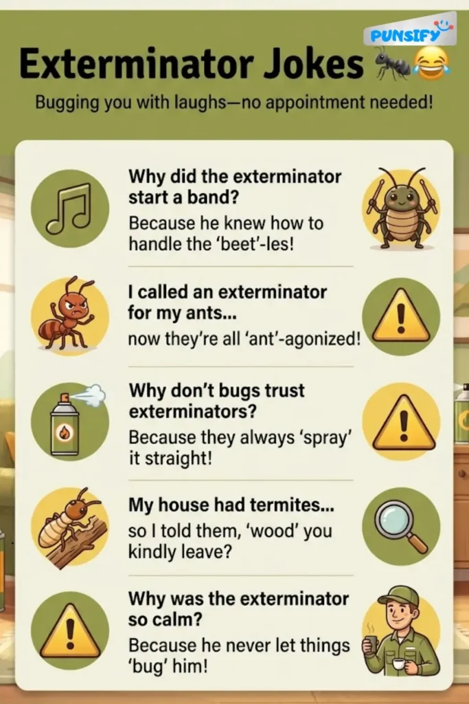 163+ Buzzing Exterminator Jokes and Puns That Will Bug You with Laughter!