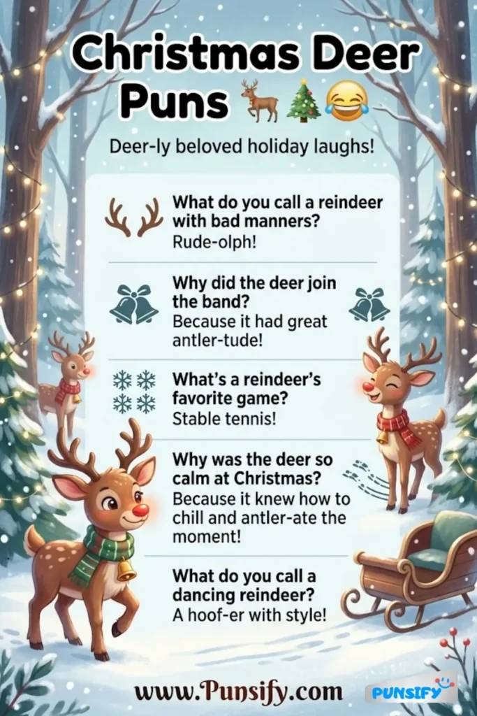 189+ Hilarious Christmas Deer Puns to Bring Joy and Laughter to Your Holiday Celebrations