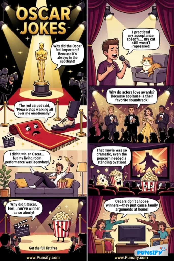 163+ Hilarious Oscar Jokes & Puns That Will Make You Laugh Out Loud Tonight