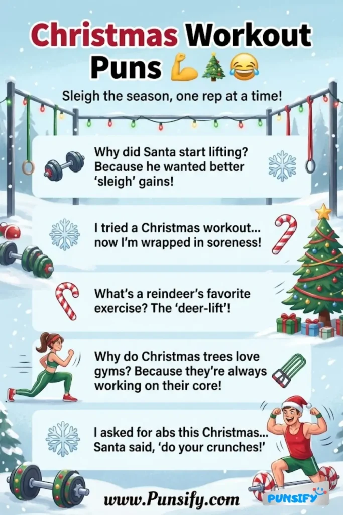 167+ Hilarious Christmas Workout Puns to Make Your Holiday Fitness Fun and Festive