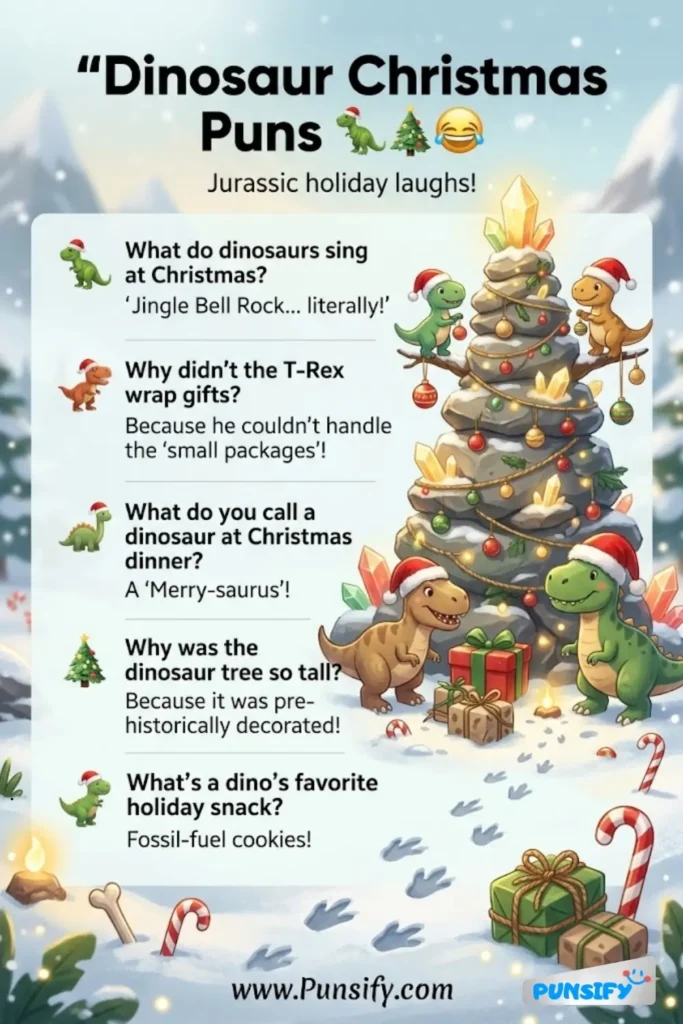 157+ Hilarious Dinosaur Christmas Puns That Will Roar with Holiday Fun