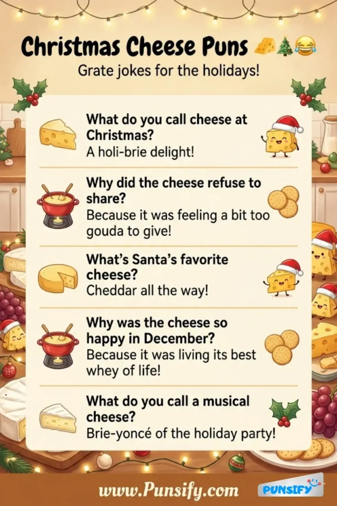 179+ Hilarious Christmas Cheese Puns to Melt Hearts and Spread Holiday Cheer This Season