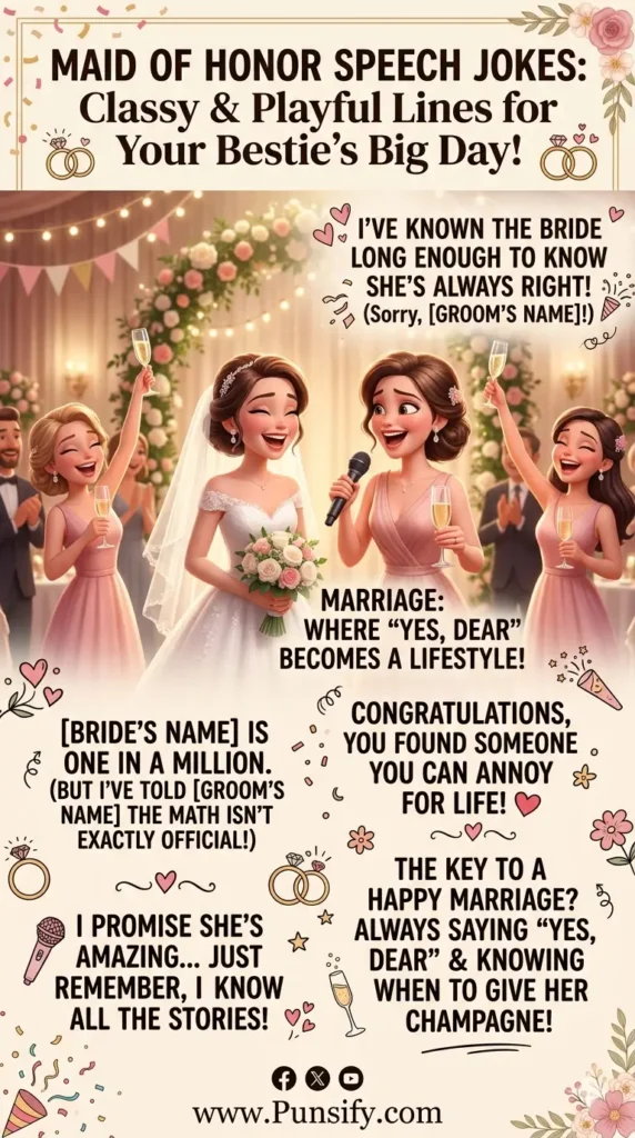 185+ Hilarious Maid Of Honor Speech Jokes for Unforgettable Laughs