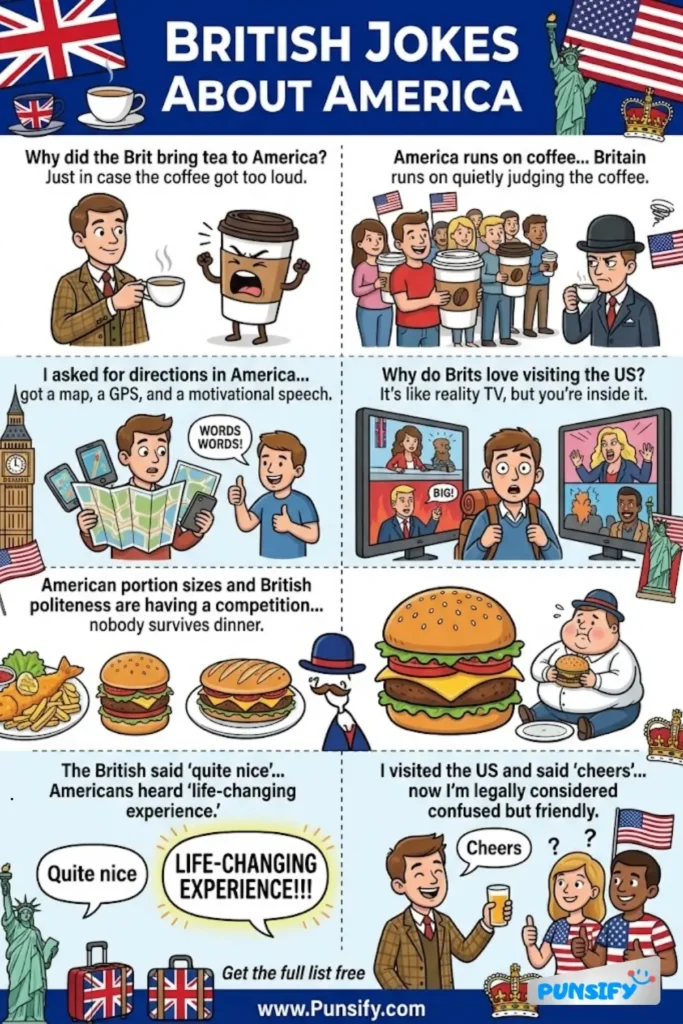193+ Hilarious British Jokes About America That'll Have You in Fits of Laughter!