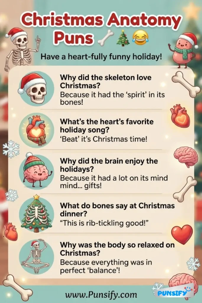 157+ Hilarious Christmas Anatomy Puns to Bring Joy and Laughter to Your Holiday Celebrations