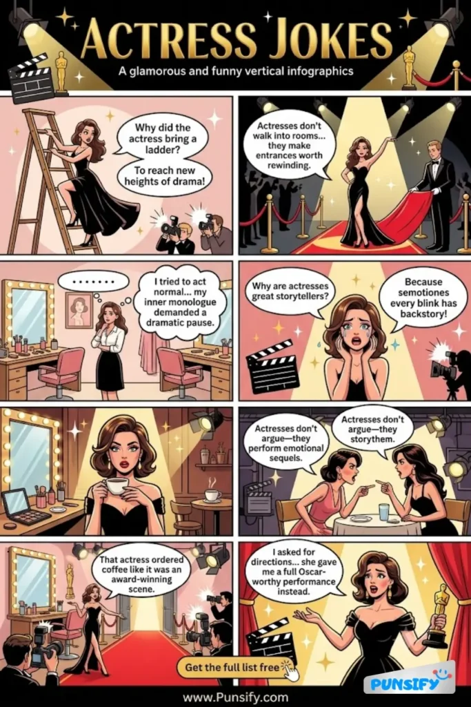 159+ Hilarious Actress Jokes & Puns That Will Steal the Show and Your Laughs!