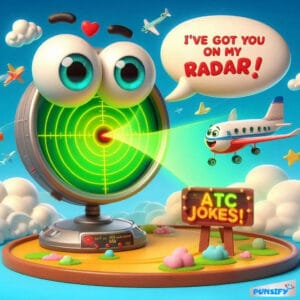 Radar with large eyes and plane, saying 'I've got you on my RADAR!'