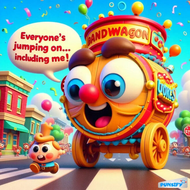 A joyful train and a tiny character with big eyes, both celebrating together.