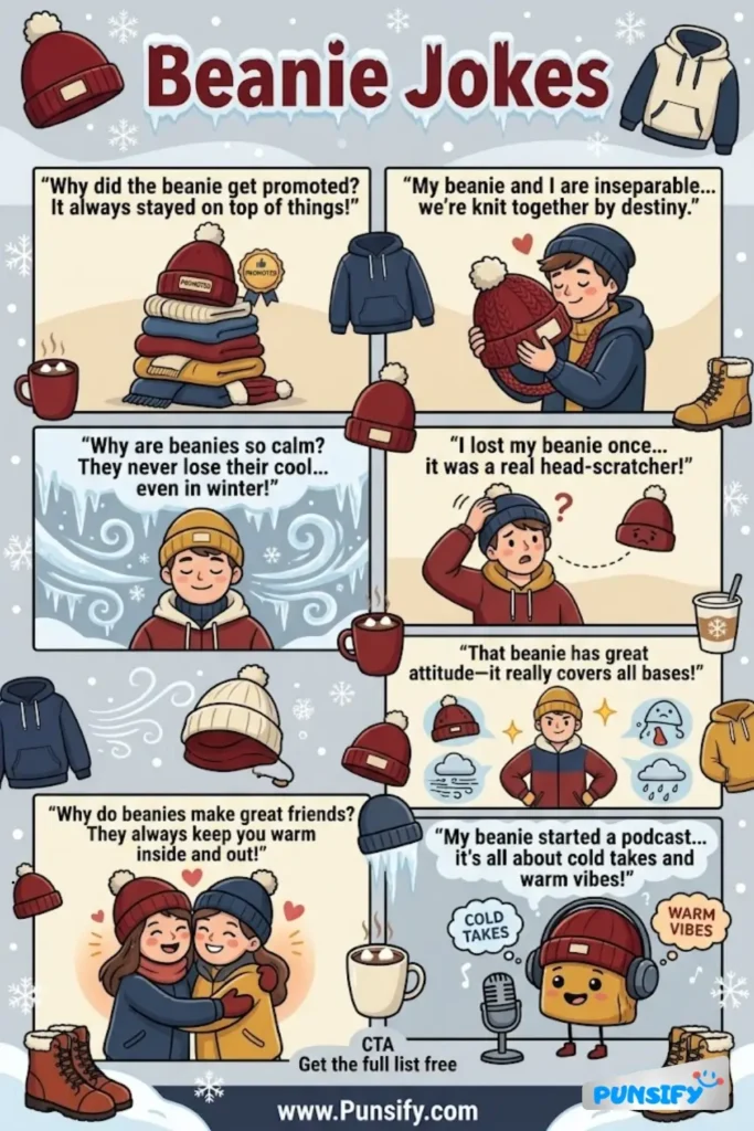 179+ Hilarious Beanie Jokes & Puns That Will Have You Purling with Laughter