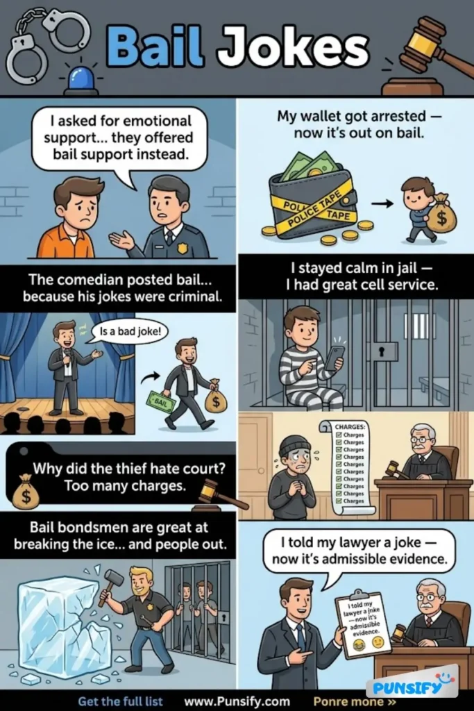 159+ Laughs That Will Make You Bond Over Bail Jokes and Puns Galore